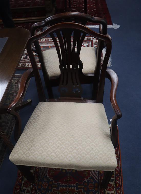 A set of eight Hepplewhite design mahogany chairs,
